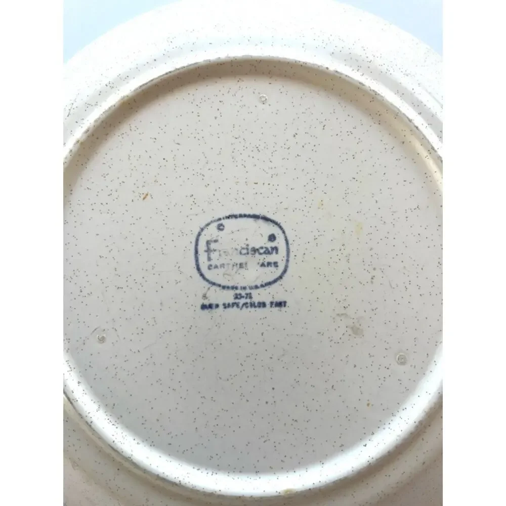 Vintage Franciscan Hacienda Green Earthenware Salad Plates Pair MCM Retro Design